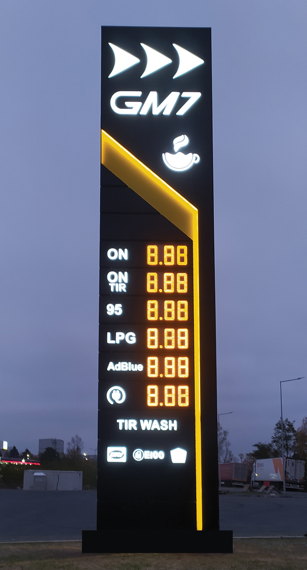 podświetlany pylon cenowy