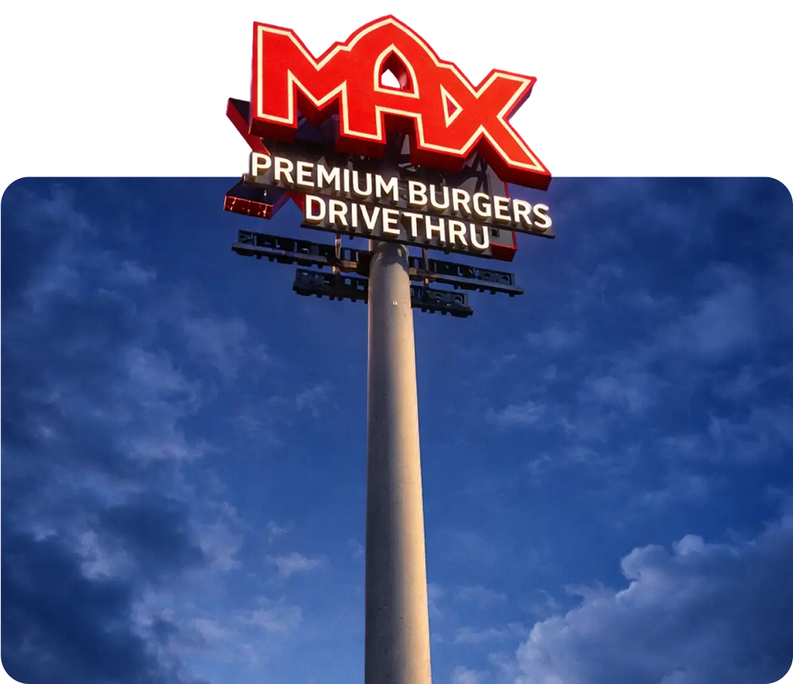 Pylon MAX Premium Burgers Drive Thru