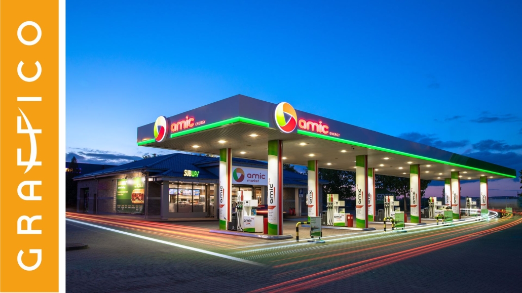 reklamy dla stacji paliw Graffico