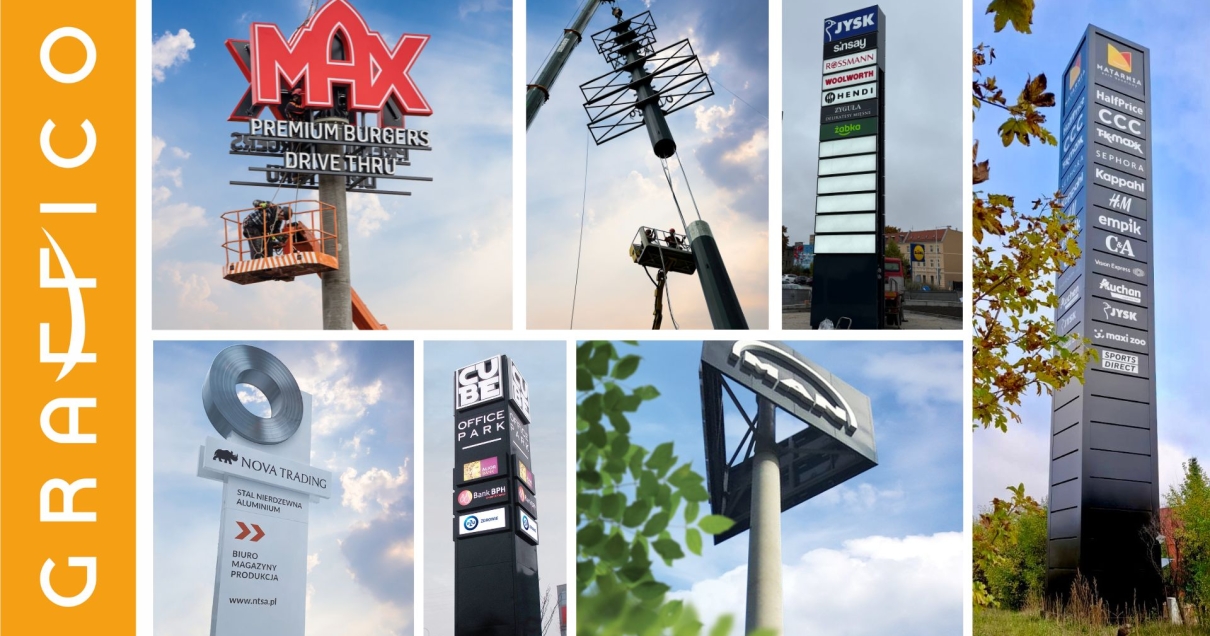 pylony reklamowe 10-50m wysokości
