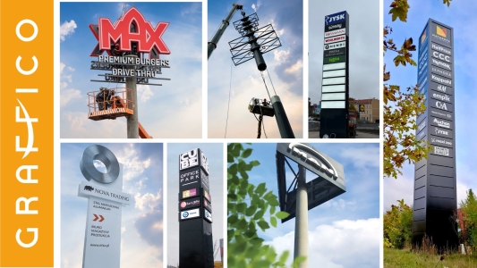 pylony reklamowe 10-50m wysokości