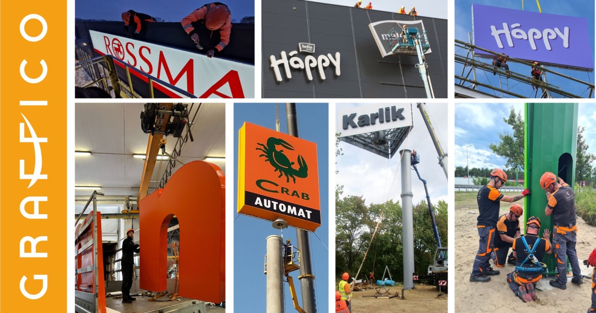 montaż reklamy świetlnej