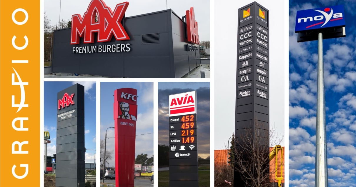 pylony reklamowe i logotypy 3D