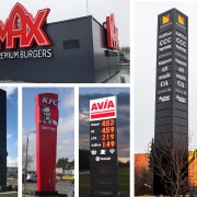 oznakowanie firm sieciowych Graffico (6) pylony reklamowe i logotypy 3D