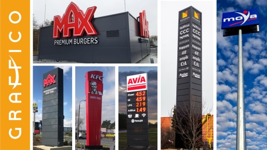 pylony reklamowe i logotypy 3D