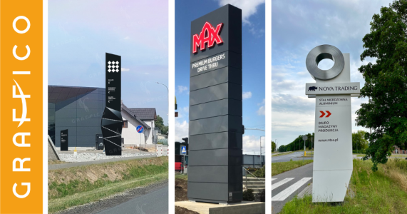 podswietlane pylony reklamowe
