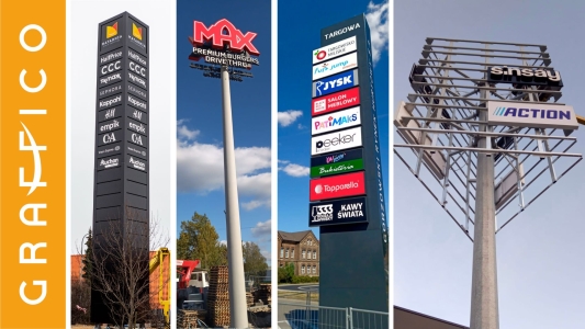 pylony reklamowe z logo firmy