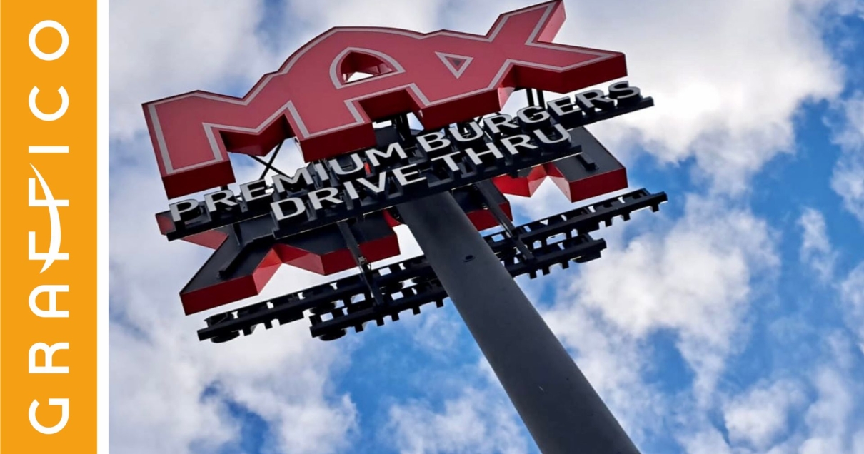 pylony dla restauracji drive thru