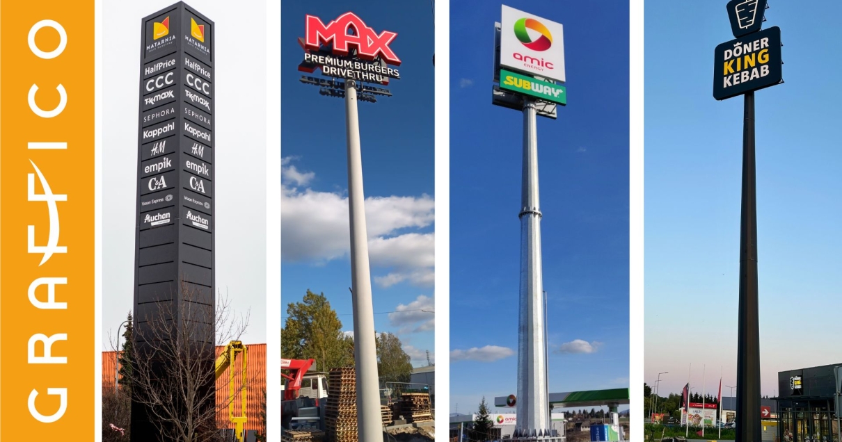 pylony dla restauracji drive thru producent Graffico