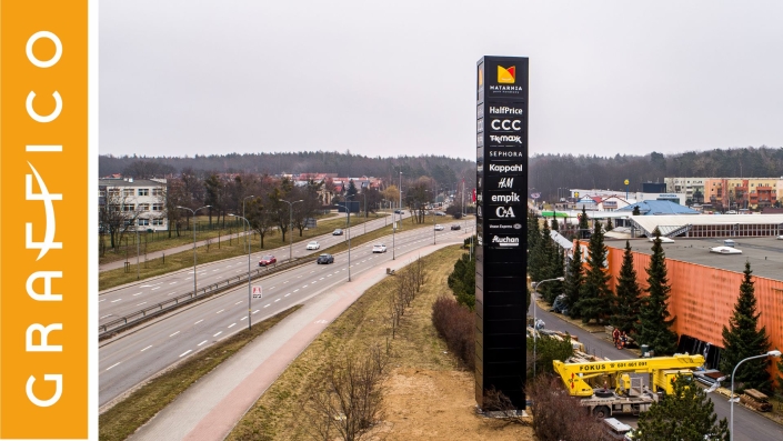 Pylon dla parku handlowego