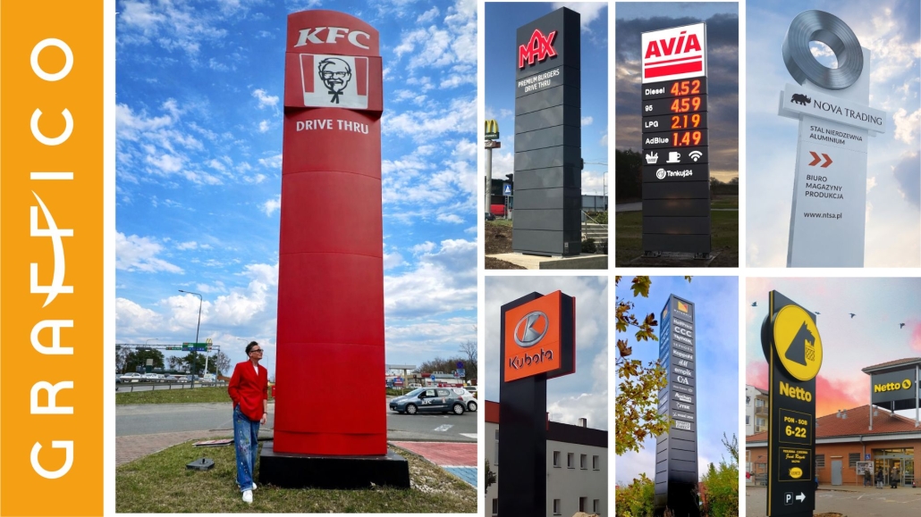 pylon reklamowy producent Graffico