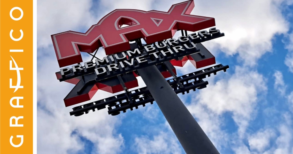 pylony dla restauracji drive thru producent Graffico